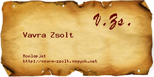 Vavra Zsolt névjegykártya